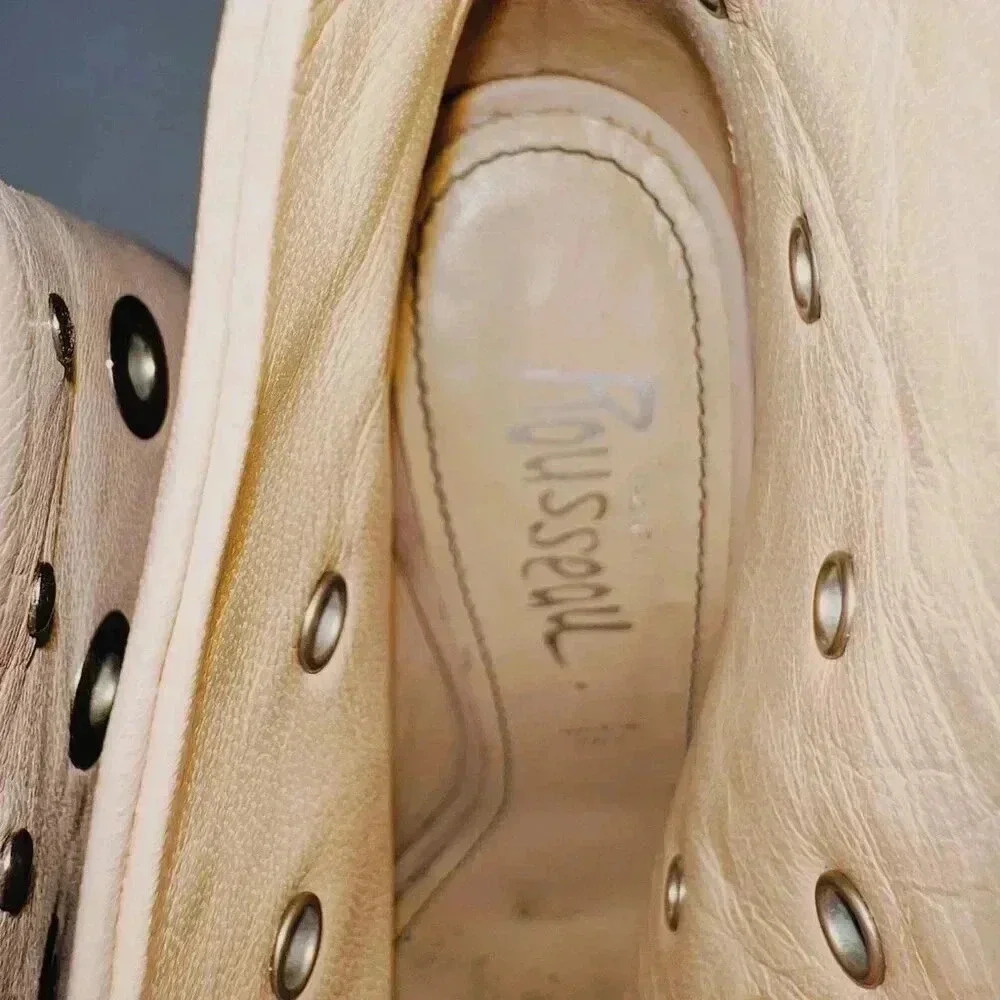 Jerome C. Rousseau Net Grommets Tan Stilettos Wit… - image 6